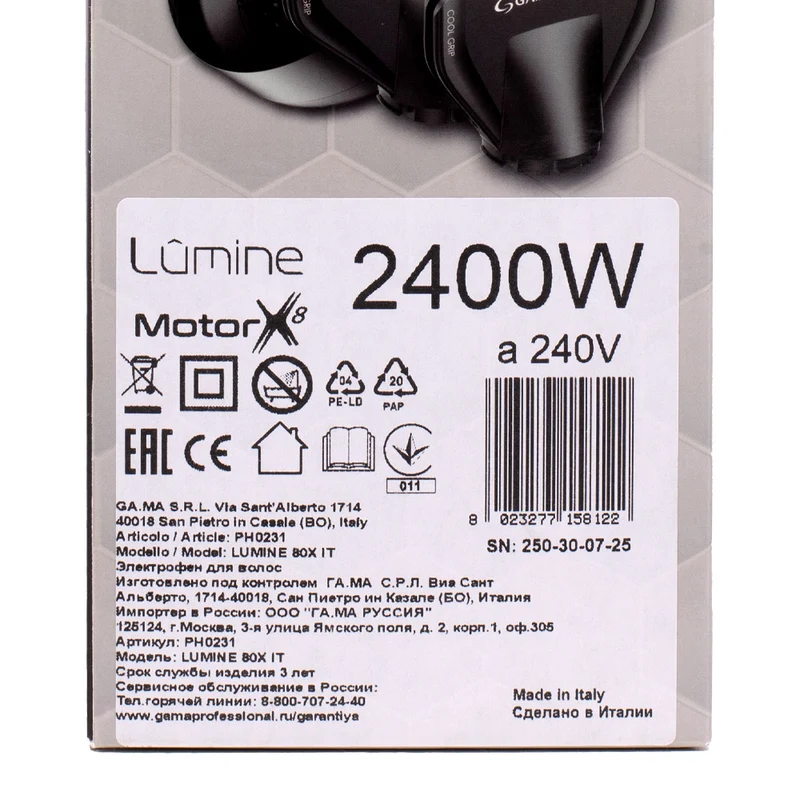 Ga.ma Professional Lumine Phon 80 Plasma X8 - sèche-cheveux