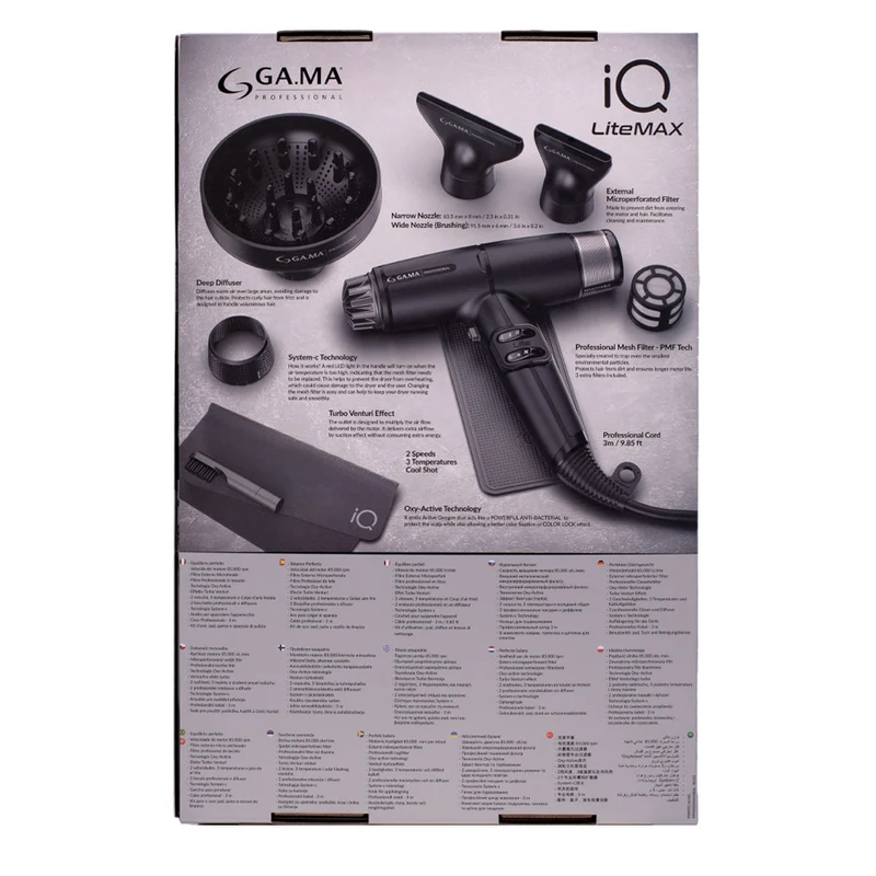 Ga.ma Professional IQ Lite Max Noir - sèche-cheveux