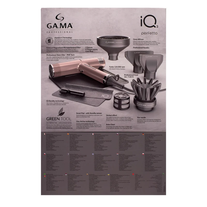 Ga.ma Professional IQ3 Perfetto Golden Rose - sèche-cheveux