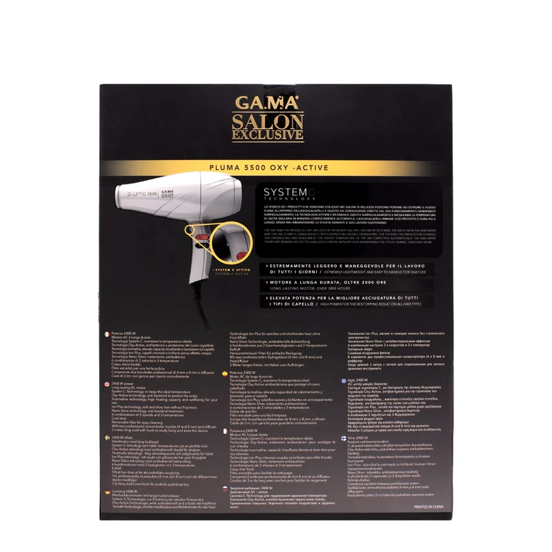 Ga.ma Professional Classic Pluma 5500 Oa Blanc - sèche-cheveux