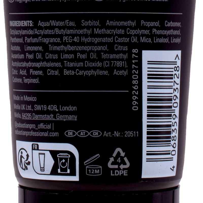 Sebastian Professional Gel Forte Shimmering Strong Hold Hair Gel 200ml - gel tenue forte