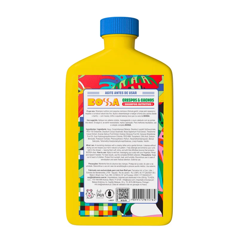 Lola From Rio Bossa Crespos & Cachos Shampoo Nutritivo 500ml - shampoing nourrissant anti-frisottis cheveux bouclé