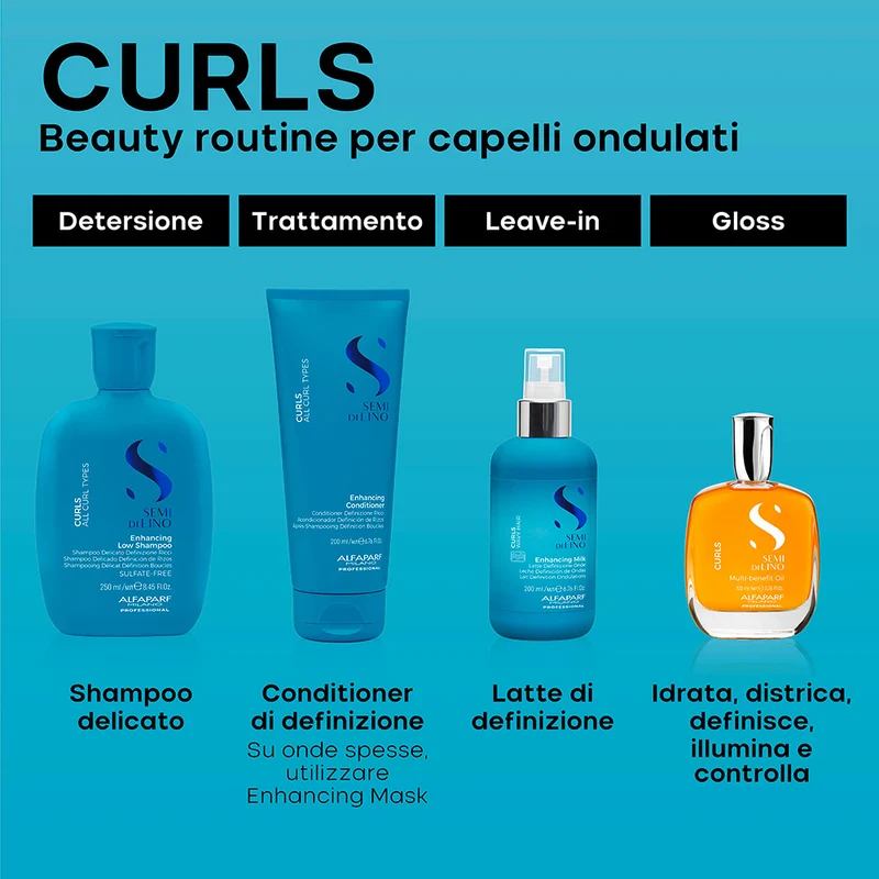Alfaparf Milano Semi di Lino Curls Low Shampoo 250ml - shampooing cheveux bouclés
