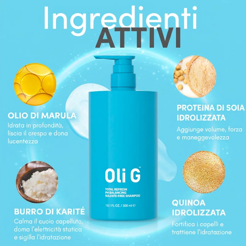 Oli G Total Refresh Ph Balancing Shampoo 300ml - shampoo rééquilibrant du pH