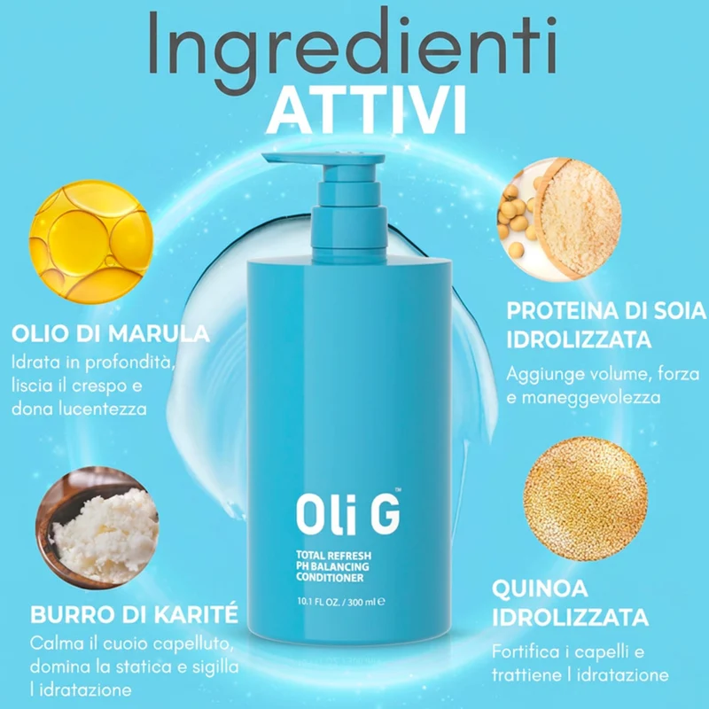 Oli G Total Refresh Ph Balancing Conditioner 300ml - après-shampoing rééquilibrant du pH