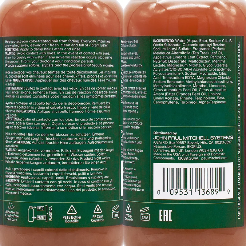 Paul Mitchell Tea Tree Special Color Shampoo 300ml - shampooing renforcateur et protecteur de couleur