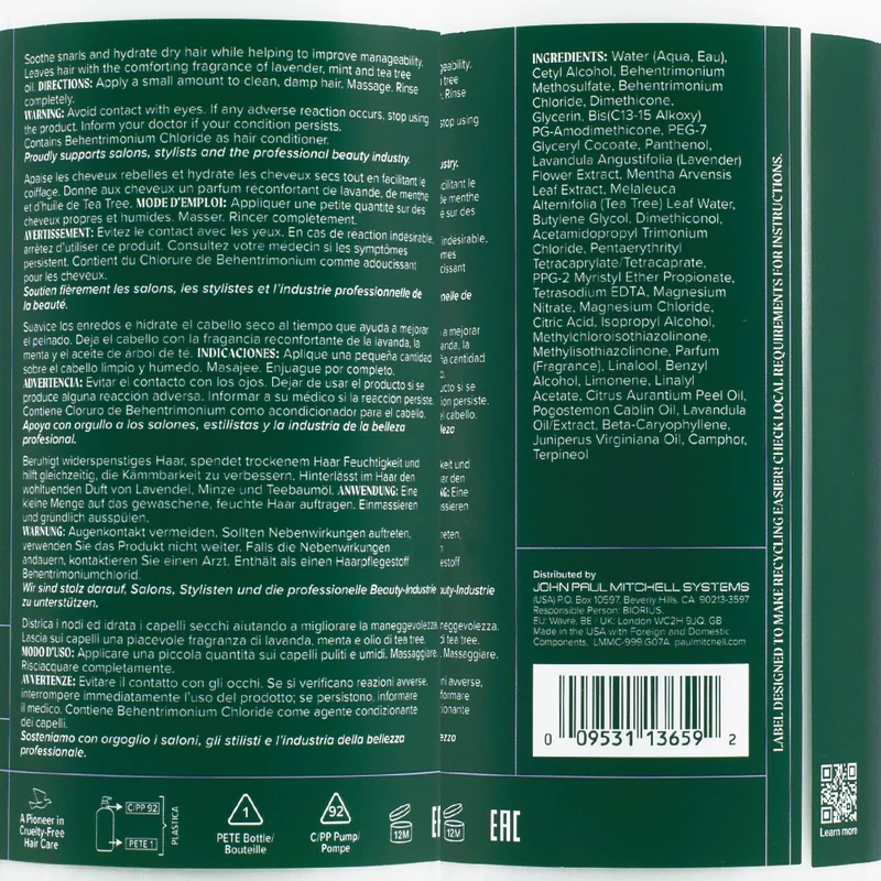 Paul Mitchell Tea Tree Lavender Mint Moisturizing Conditioner 1000ml – conditionneur hydratant et apaisant