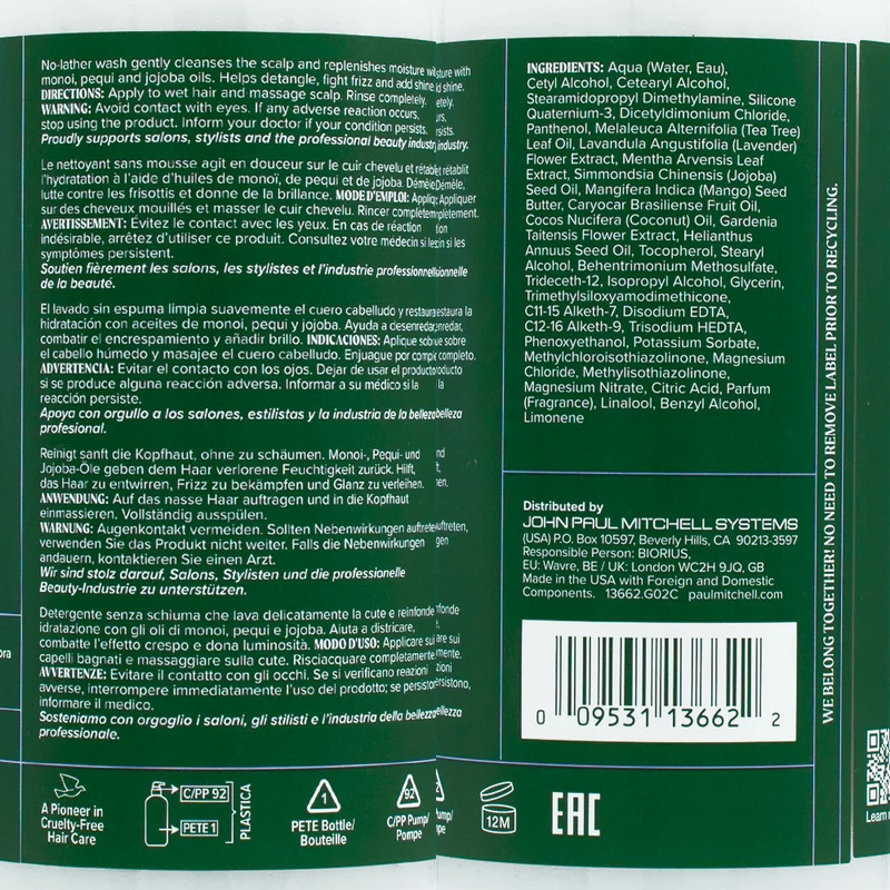 Paul Mitchell Tea Tree Lavender Mint Moisturizing Cowash 500ml - après-shampoing hydratant sans mousse