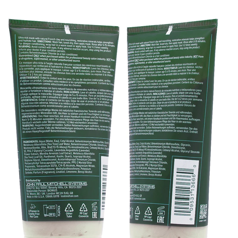Paul Mitchell Tea Tree Lavender Mint Deep Conditioning Mineral Hair Mask 150ml – masque nourrissant