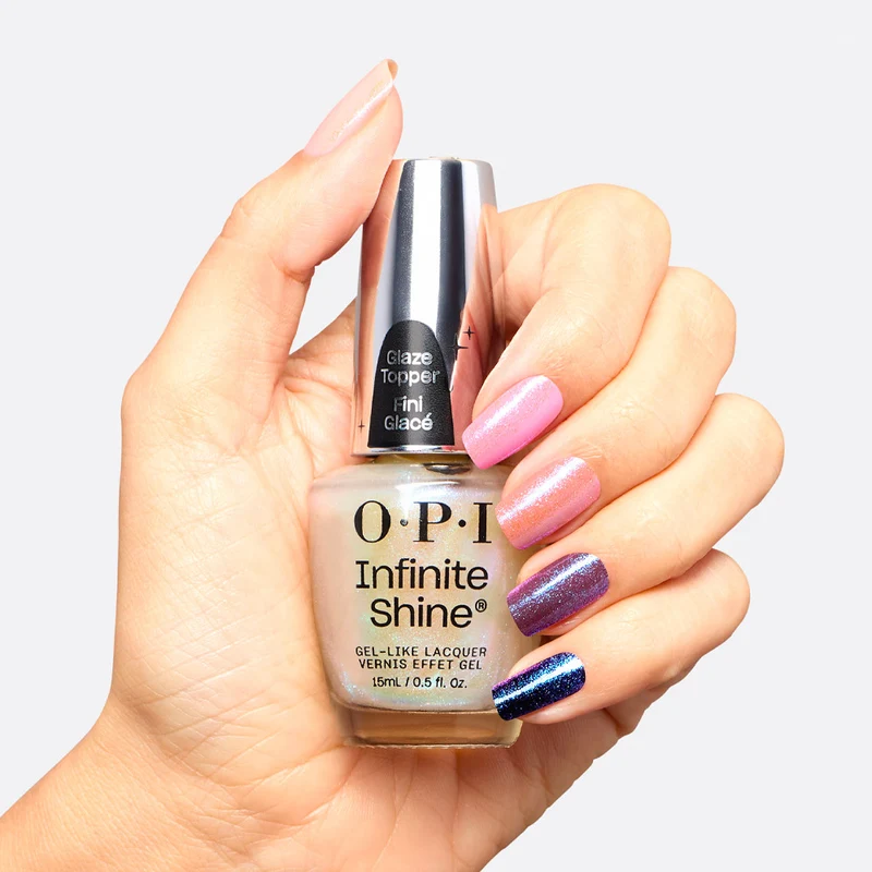 OPI Infinite Shine Glaze Toppers Holo and Behold 15ml - topper bleu violet