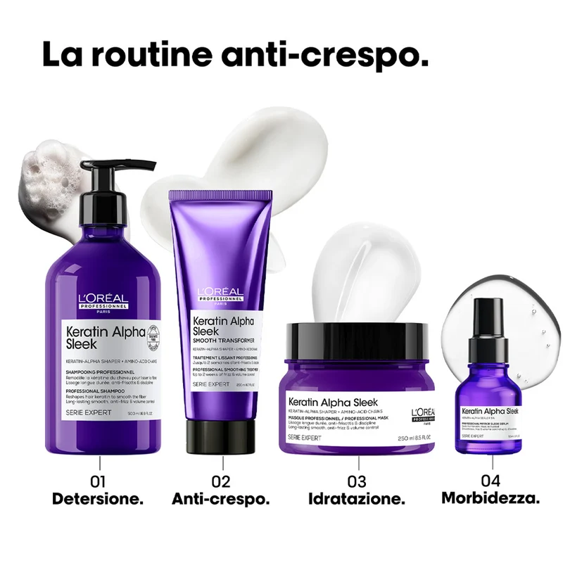 L'Oreal Professionnel Paris Serie Expert Keratin Alpha Sleek Shampoo 500ml - shampooing dompteur anti-frisottis