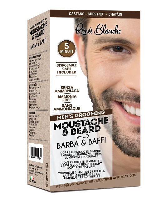 Kit Coloration Barbe et Moustache Chtain - Complet avec Accessoires