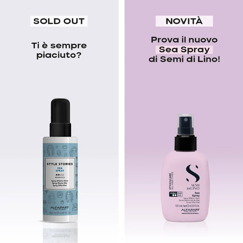 Alfaparf Milano Semi Di Lino Style&Care Sea Spray 125ml - spray au sel de mer tenue moyenne