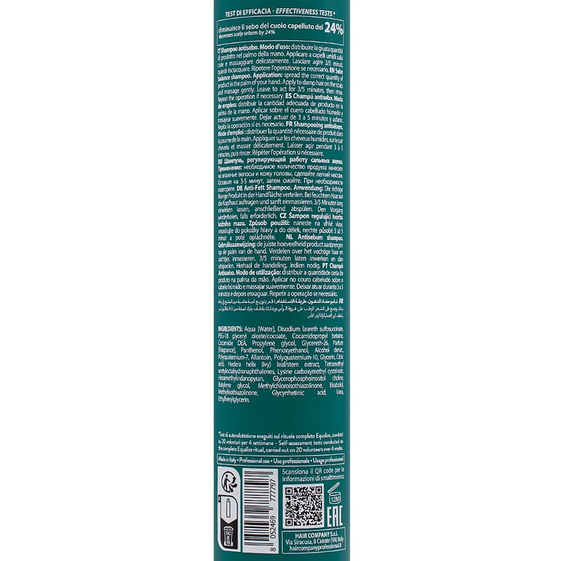 Hair Company Double Action Sebo Balance Shampoo 250ml - shampoing régulateur de sébum