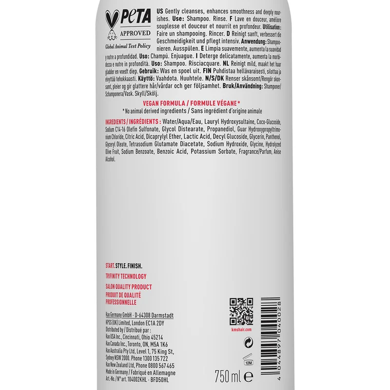 KMS All Smooth Shampoo 750ml - shampooing anti-frisottis