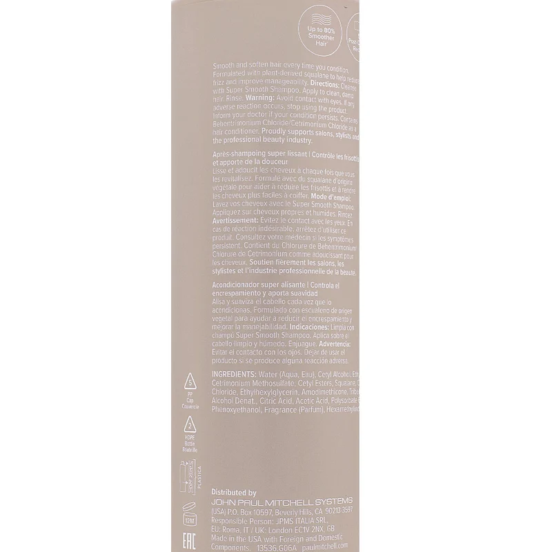 Paul Mitchell Super Smooth Conditioner 1000ml - après-shampoing anti-frisottis