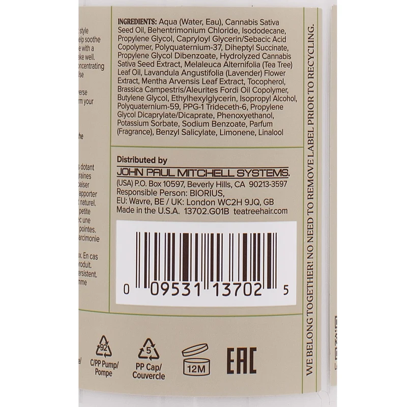 Paul Mitchell Tea Tree Hemp Multitasking Spray 200ml – spray multifonctionnel anti-frisottis et brillance