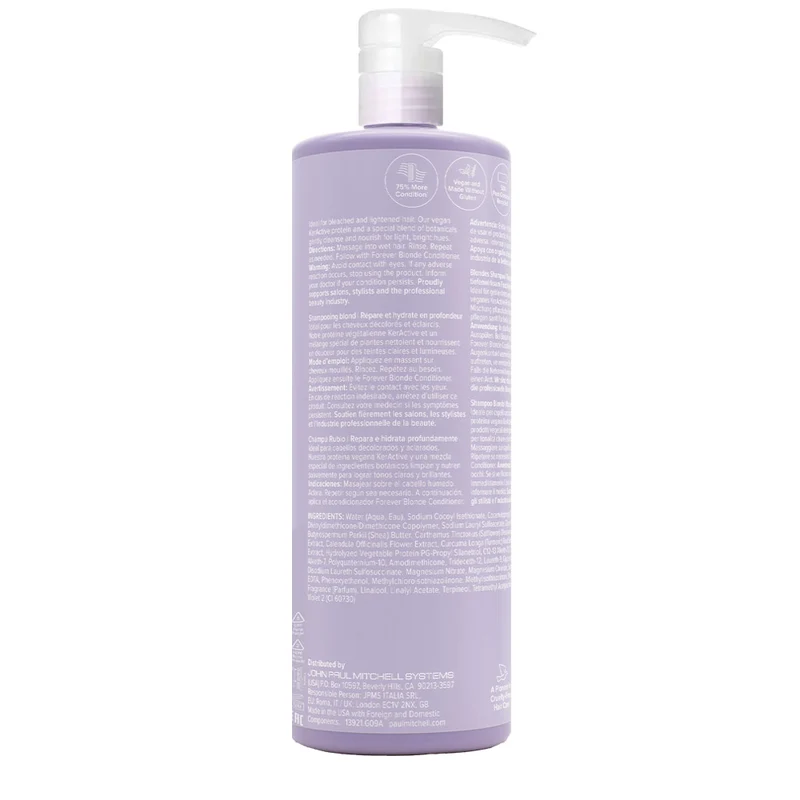 Paul Mitchell Forever Blonde Shampoo 1000ml - shampoing restructurant cheveux blonds