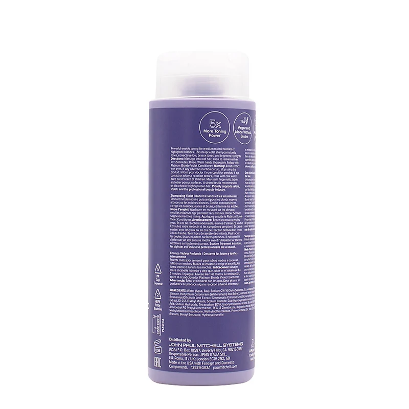 Paul Mitchell Platinum Plus Deep Violet Shampoo 300ml - shampooing violet intense anti-jaunissement