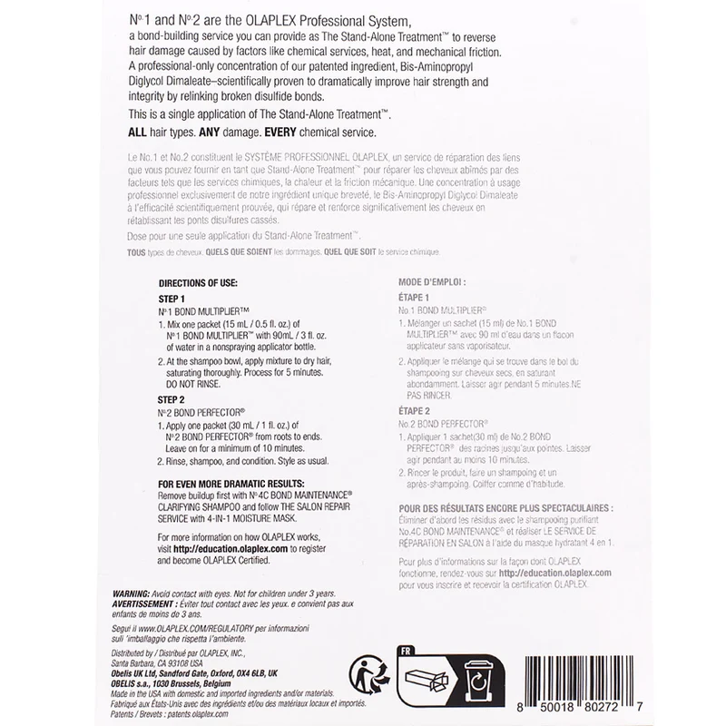 Olaplex Stand-Alone Treatment Single Use Professional System - traitement de restructuration capillaire