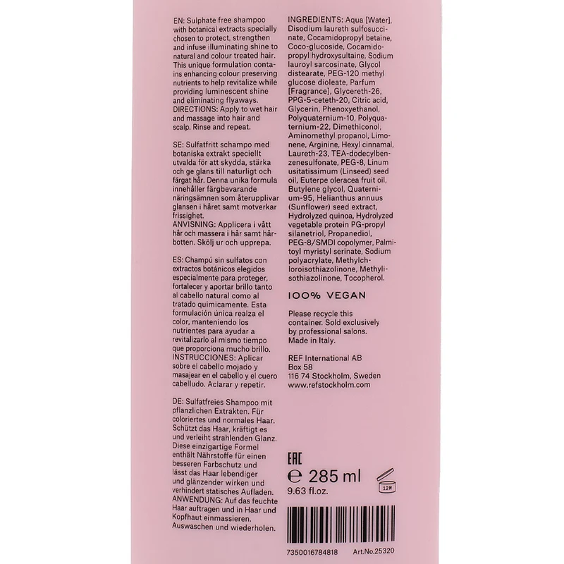 Stockholm Sweden Ref Shampoo Illuminate Colour 285ml - shampoing protecteur de couleur