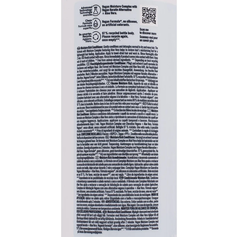 Schwarzkopf Professional Bonacure Moisture Kick Conditioner Aloe Vera 1000ml - après-shampoing démêlant et nourrissant