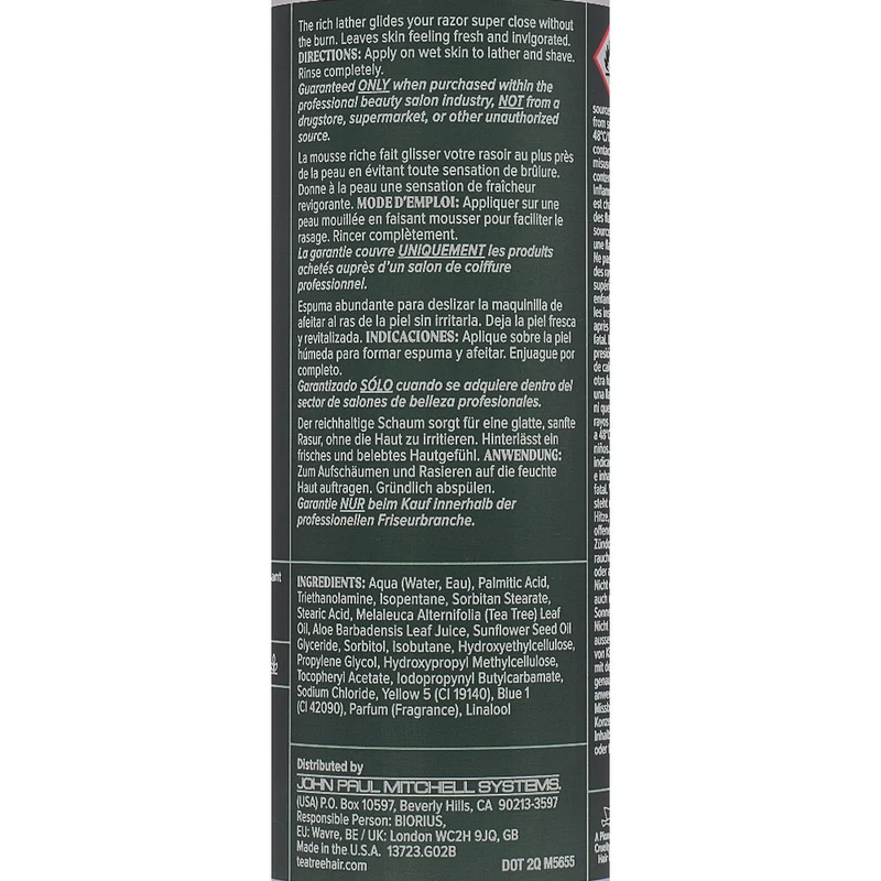 Paul Mitchell Tea Tree Special Shave Gel 207ml - gel à raser hydratant et tonifiant