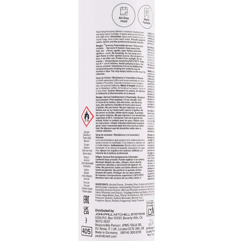 Paul Mitchell Volume Extra Body Firm Hairspray 300ml - laque volumisante