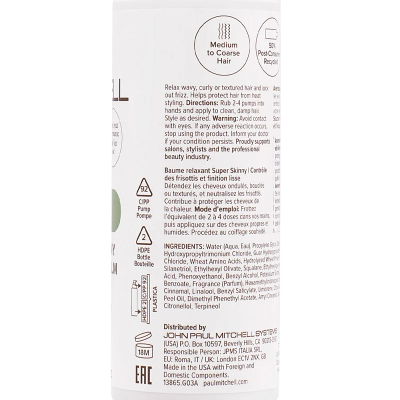 Paul Mitchell Smooth Super Skinny Relaxing Balm 150ml - après-shampoing anti-frisottis thermoprotecteur