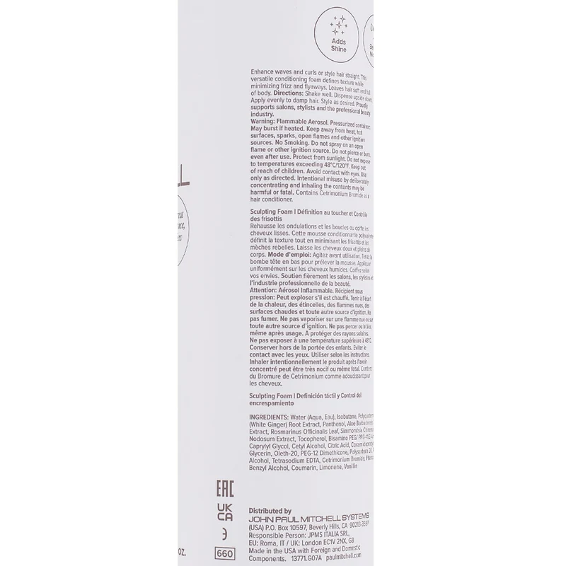 Paul Mitchell Flexible Hold Sculpting Foam 500ml - mousse coiffante hydratante