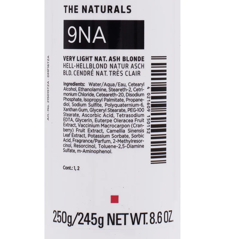 9NA Topchic Zero The Naturals Very Light Natural Ash Blonde Can 250ml - coloration permanente sans ammoniaque