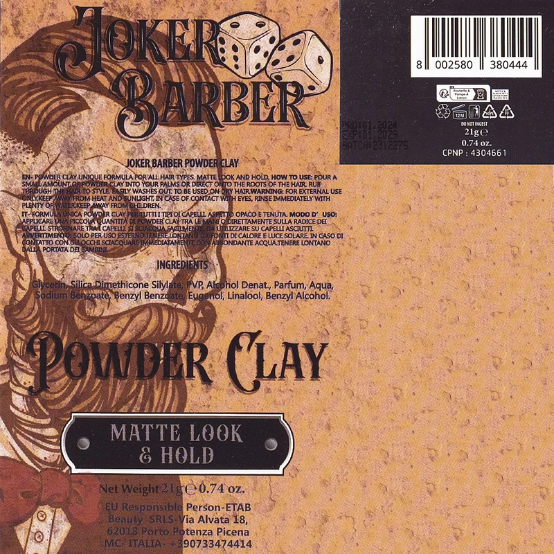 Joker Barber Powder Clay 21gr - argile en poudre