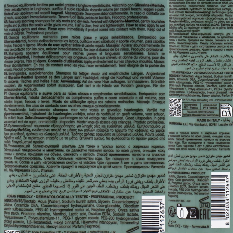 Farmavita Amethyste Specific Divalent Balancing Soothing Shampoo 250ml - shampooing équilibrant