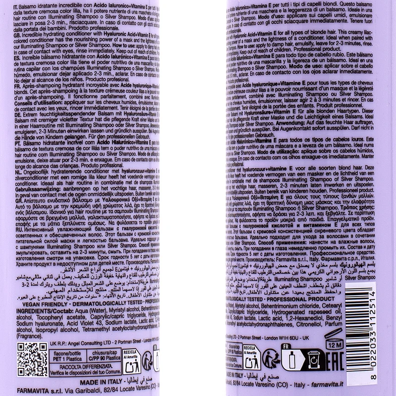 Farmavita Amethyste Blonde Hyaluronic Conditioner 250ml - conditionneur cheveux blonds
