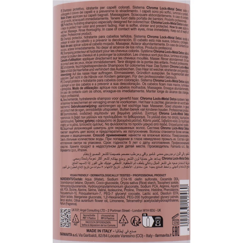 Farmavita Amethyste Chroma Color Protective Shampoo 1000ml - shampoing cheveux colorés
