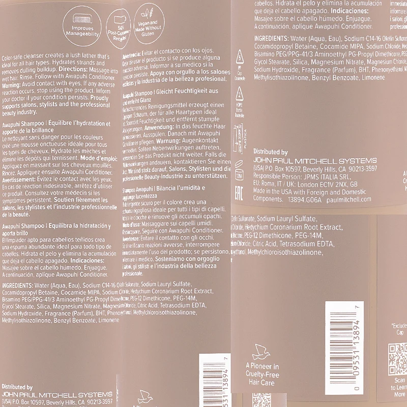 Paul Mitchell Classic Awapuhi Shampoo 1000ml - shampooing hydratant