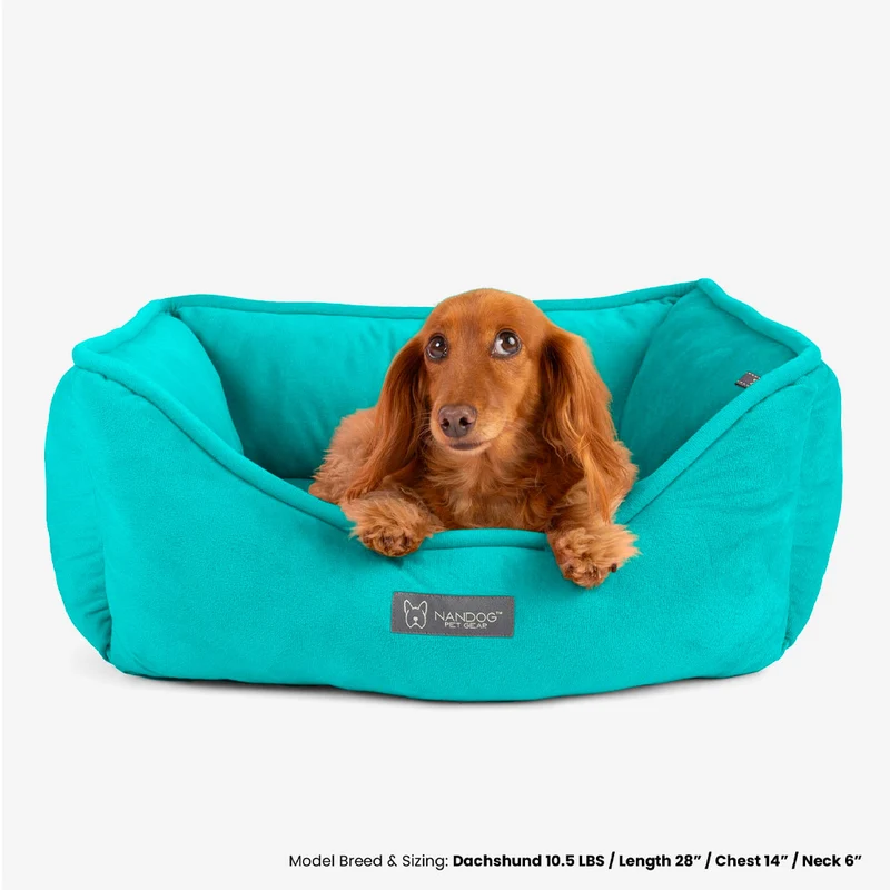 Agave Pet Panier Réversible en Micro-Peluche Vert Pétrole 55x45cm