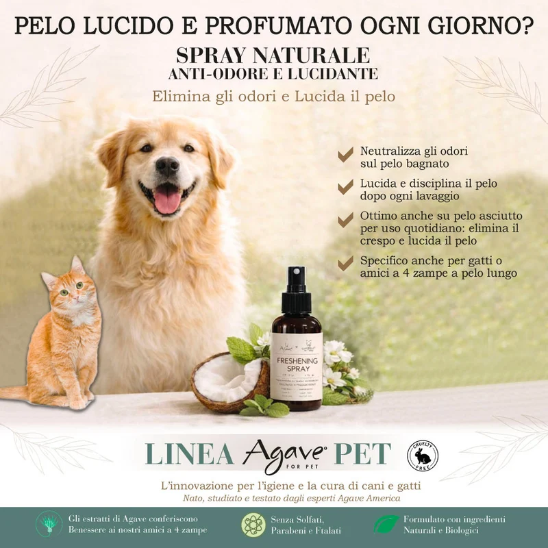 Agave Pet Freshening Spray 113ml - spray brillant et anti-odeurs