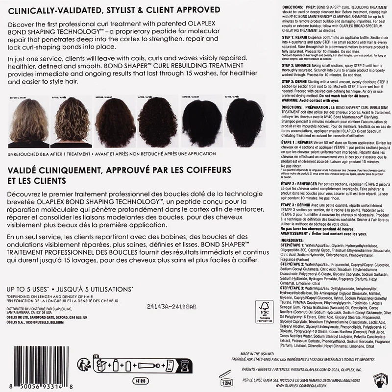 Olaplex Bond Shaper Curl Rebuilding Treatment - soin cheveux bouclés
