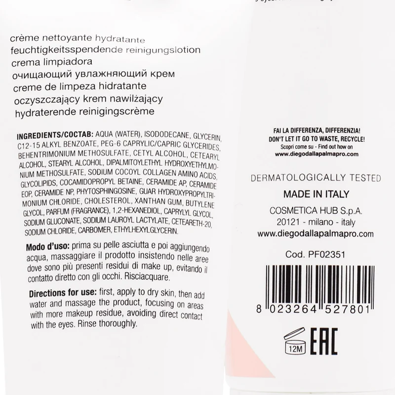 Diego dalla Palma Professional Soothing Hydrating Cleansing Cream 150ml - crème nettoyante hydratante