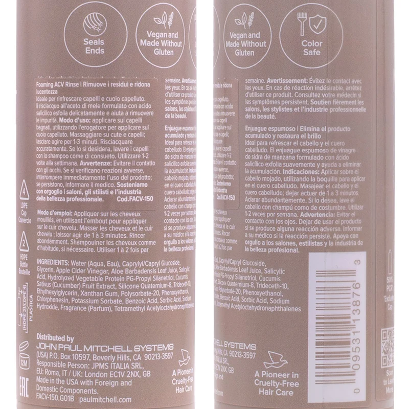 Paul Mitchell Clarify Foaming ACV Rinse 150ml - soin exfoliant