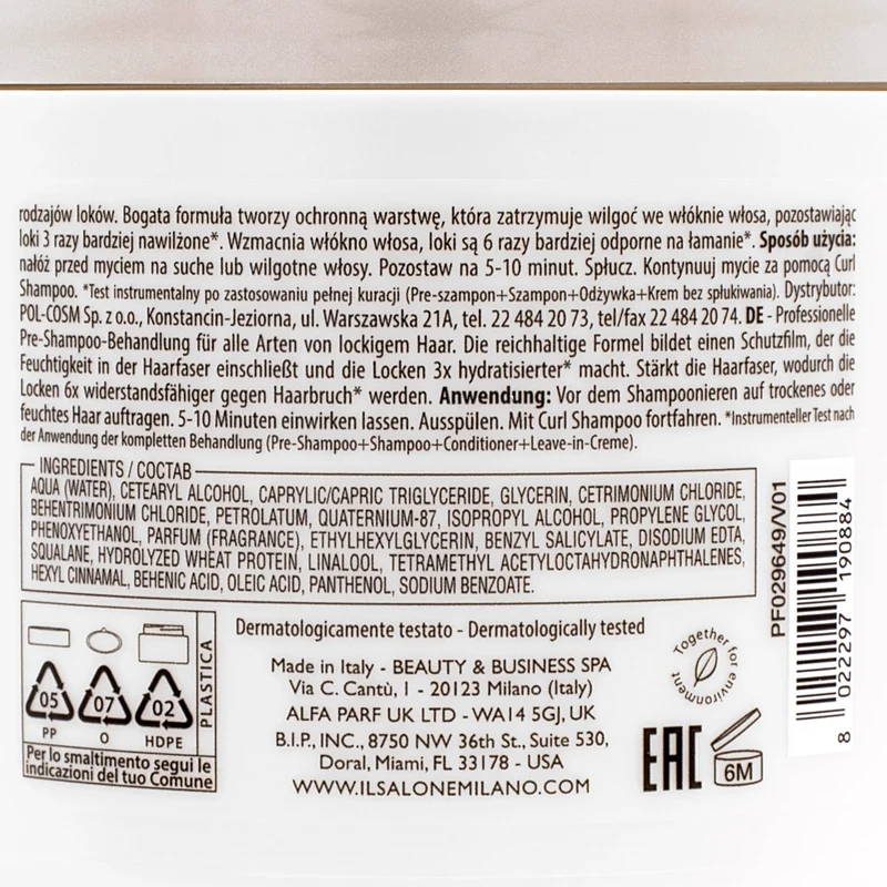 Alfaparf Milano Il Salone Curls Pre-Shampoo Treatment 500ml - soin pré-shampooing pour cheveux bouclés