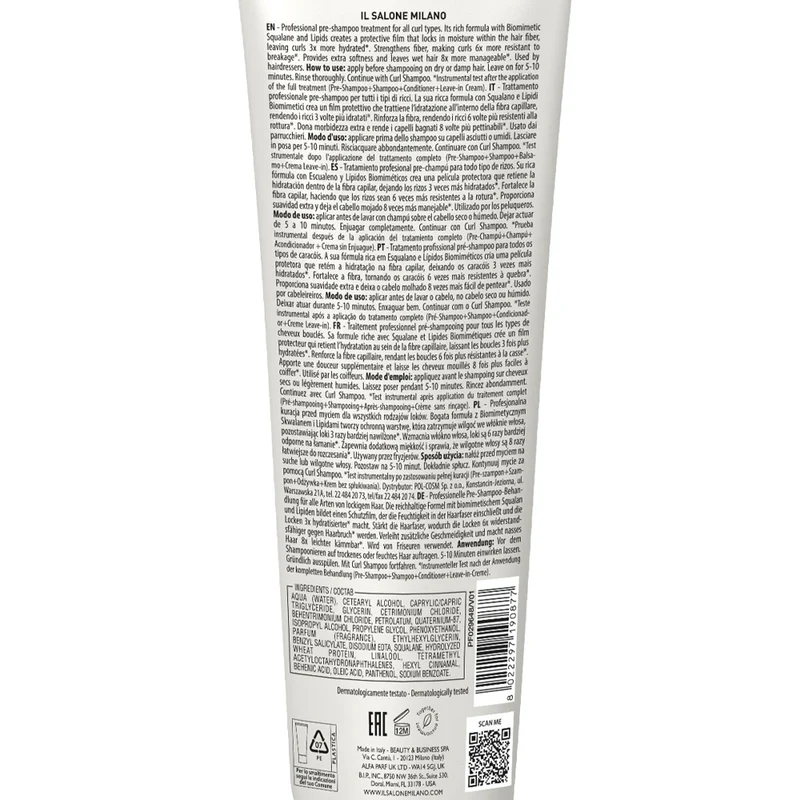 Alfaparf Milano Il Salone Curls Pre-Shampoo Treatment 300ml - soin pré-shampooing pour cheveux bouclés