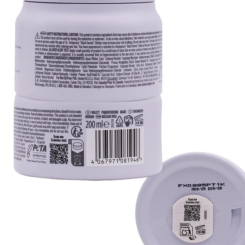 Schwarzkopf BlondMe Bond Repair Purple Mask 200ml - masque violet réparateur