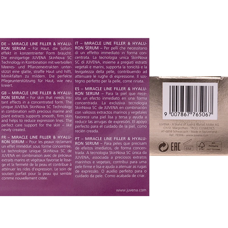 Juvena Miracle Line Filler & Hyaluron Serum 30ml - sérum liftant visage
