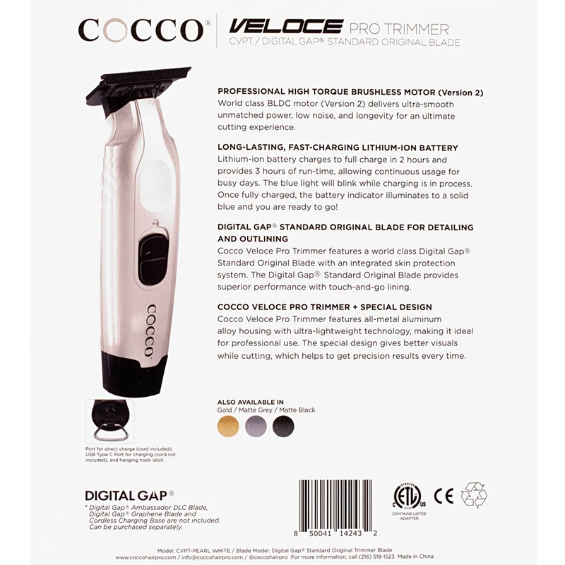 Cocco Veloce Pro Trimmer Pearl White - tondeuse de finition
