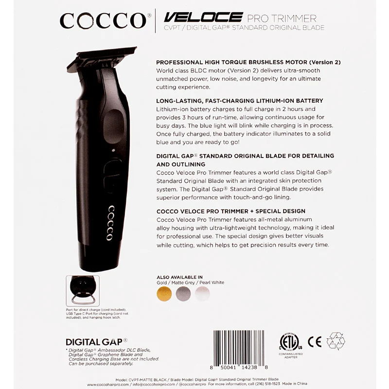 Cocco Veloce Pro Trimmer Matte Black - tondeuse de finition
