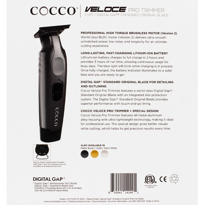 Cocco Veloce Pro Trimmer Grey - tondeuse de finition
