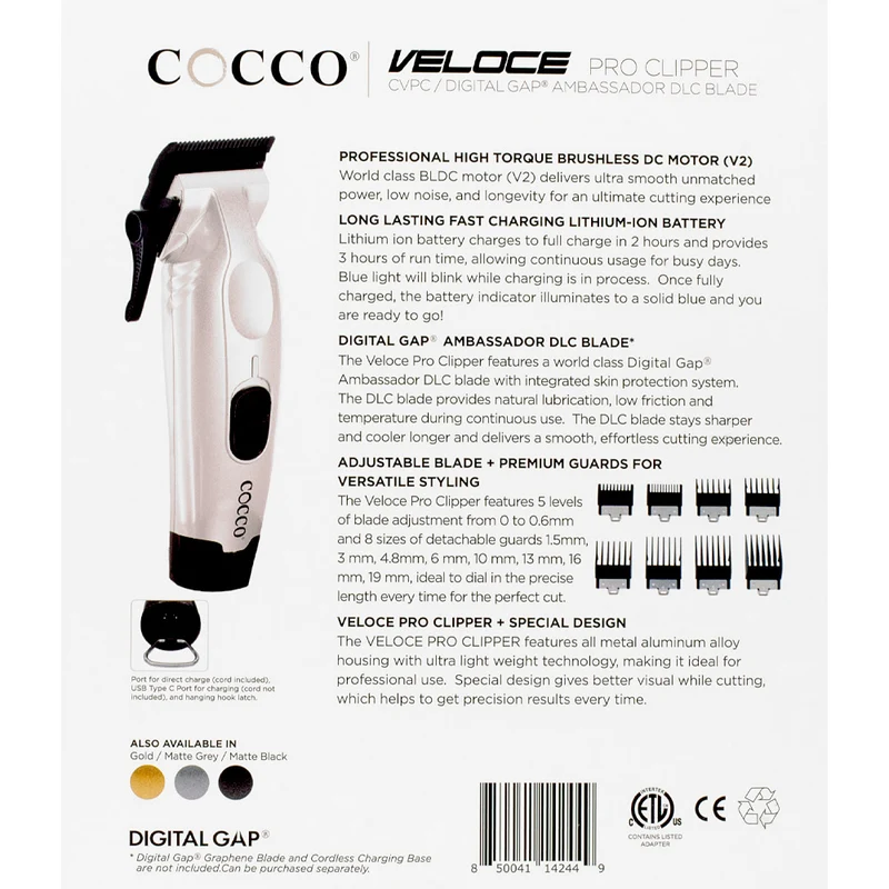 Cocco Veloce Pro Clipper Pearl White - tondeuse