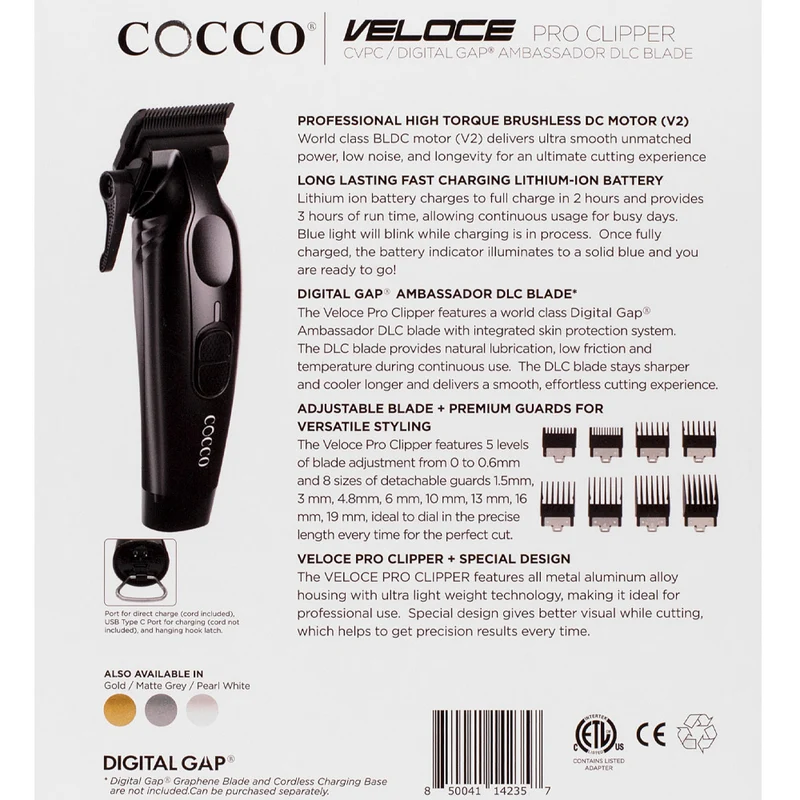 Cocco Veloce Pro Clipper Matte Black - tondeuse